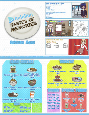 Hololive: Tastes of Memories Menu (School Project) - 2/15/24