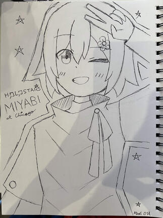 Hanasaki Miyabi Art - 6/6/26 (Drawn at the Holostars Chicago Event)